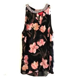 Sleeveless floral blouse